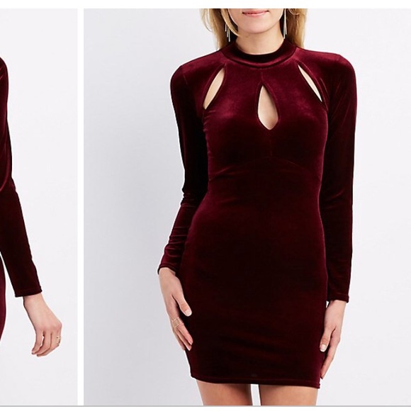 Charlotte Russe Dresses & Skirts - Velvet cutout dress